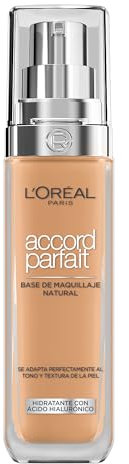 L'Oréal Paris Fondotinta Liquido, Incarnato Uniforme e Illuminato, Finish Naturale, Per Tutti i Tipi di Pelle, Formula con Acido Ialuronico, Accord Parfait, Tonalità: 6N Honey