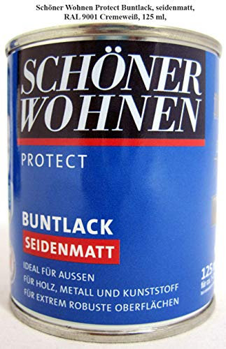 Protect Buntlack, 125 ml, RAL 9001 Cremeweiß - Alkydharzlack, seidenmatt