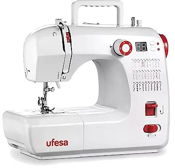 Ufesa SW3003 Nähmaschine mit 30 Stichen, LCD-Display, 2 Geschwindigkeiten, Nählicht, Pedal/Manueller Schalter, 12 V Leistung