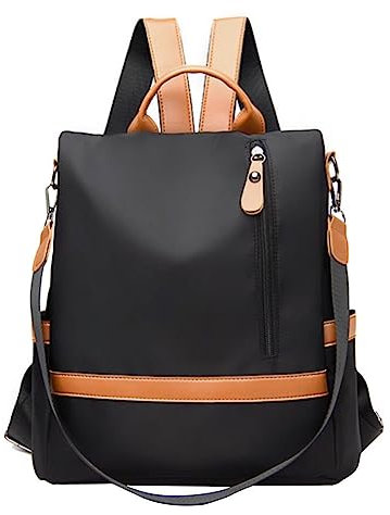 Eshow Rucksack Damen Klein, Anti-Diebstahl Elegant Cityrucksack Tagesrucksack, Kleine 3 in 1 Rucksackhandtasche für Mädchen Und Frauen, Rucksacktasche Modern für Pendeln Schule Arbeit Reise Schwarz
