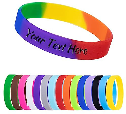 Benutzerdefinierte Armbänder 1/10/30/50ct Personalisierte Silikon-Armbänder Gravieren für Veranstaltungen, Unterstützung, Hochzeit, Motivation, Bewusstsein