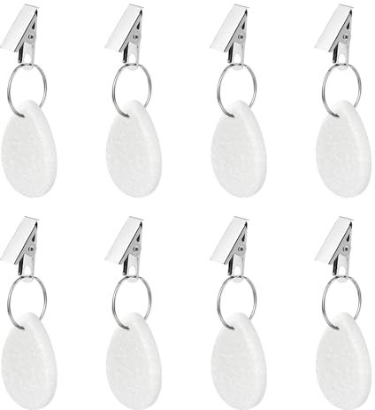 starfa lab 8 Stück Tischdeckenbeschwerer aus Naturmarmor, Tischdecke Gewichte für Draußen Tischdeckenbeschwerer Set mit Clip für Familie Party Hochzeiten Camping Garten Picknick (Weiß)