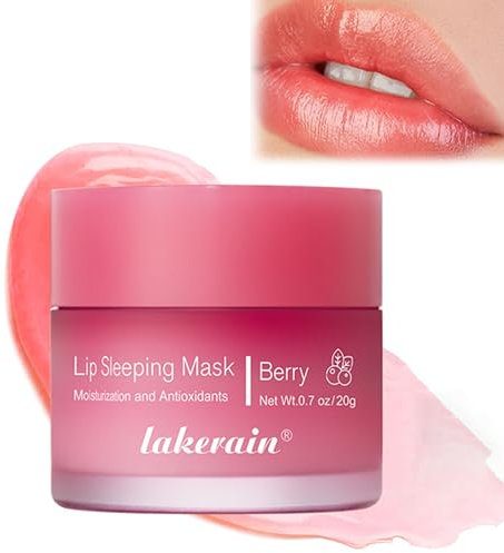 Lip Sleeping Mask - Rosa Schlafende Lippenmaske, Lang anhaltende Feuchtigkeit & Pflege, Lippenbalsam & Lippenöl, Anti-Riss Lippencreme Feuchtigkeitsspendende Lippenpflege für Nacht hydratisierte