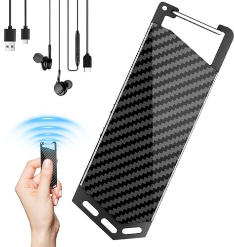 64GB Aufnahmegerät mit Voice Activated, Digitales Diktiergerät Mini mit Datenkabel Kopfhörer und Schlüsselanhänger, Rauschunterdrückung Voice Recorder Stereo HD für Interview Tagung