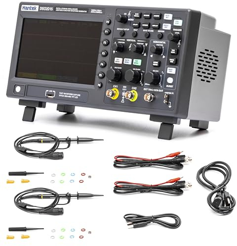 Hantek Oscilloscope 2 in 1 Functions 150MHz Bandwdith Desktop Oscillograph with 25MHz Arbitrary Waveform Generator (2+1CH/150MHz/DSO2D15)