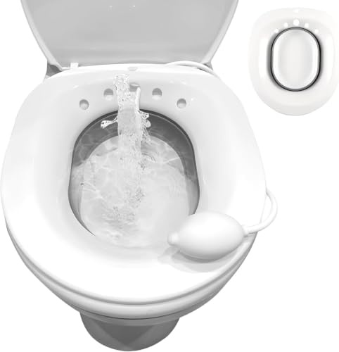 Joey&Viggy Sitz Bath for Toilet | Hemorrhoids Treatment & Postpartum Essentials | Portable Bath for Elderly Essentials, Yoni Steam, Haemorrhoids & Piles Treatment (Grey & White)