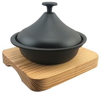 JHDDIA Moroccan Tagine with Lid Base Thickened Cast Iron Tagine Pot for Open Fire Gourmet Tangine for Beginners Hotel Commercial(16cm)