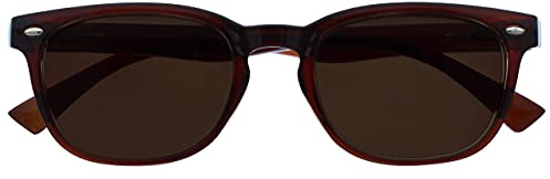 OPULIZE ORA Occhiali da Lettura Uomo Donna Stile Designer Lettore con Cerniera a Molla, Cornice Rettangolare, Confezione da 1 - Marrone Scuro - S