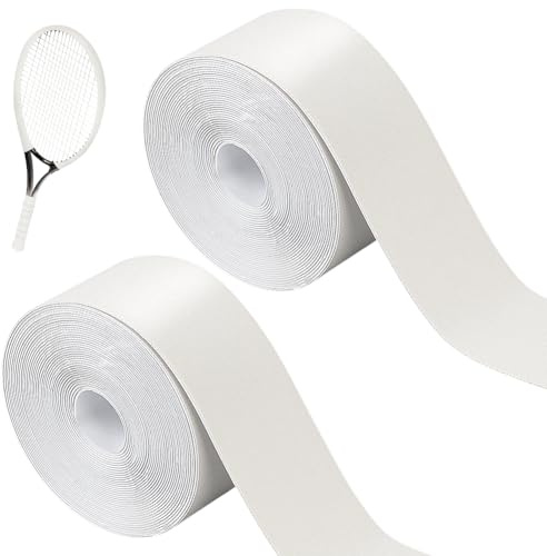 BENECREAT 2 Rolls 10m/32.8 FT PU Leather Self Adhesive Repair Tape, Racket Protection Tape for Tennis Practice Racquetball