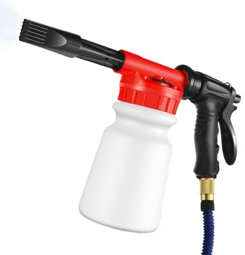 Pistola a schiuma, lavaggio auto in schiuma, idropulitrice, 1 l di sapone a pressione manuale per la pulizia degli interni, detergente esterno