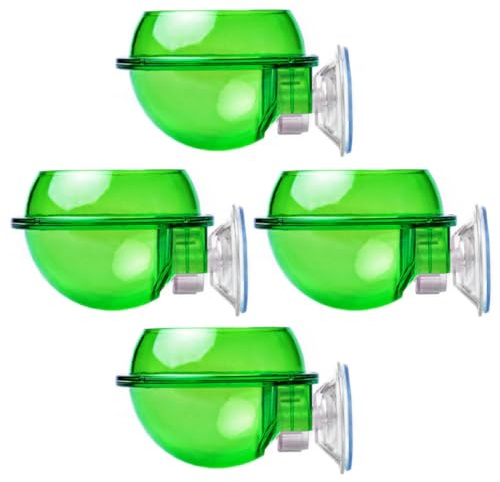 SWOOMEY 4Pcs Bol De Nourriture pour Reptiles en ABS Vert avec Ventouse, pour Geckos Et Lézards, Bol D’Alimentation Et D’Abreuvement