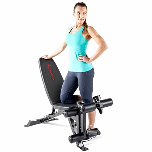Marcy Eclipse UB9000 - Banco Ajustable (270 kg), Color Negro/Rojo