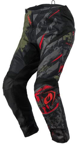 O'NEAL | Pantaloni Motocross | Enduro Motocross | vestibilità per la Massima Gamma di Movimento, Design Leggero, Traspirante e Durevole | Pantaloni Element Ride | Adulto | Nero Verde | Taglia 28/44