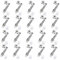 Juego de 20 conectores excéntricos para muebles de Yutou, para muebles, atornillables, herrajes excéntricos, herrajes de conexión, herrajes excéntricos de levas con borde protector, herrajes de