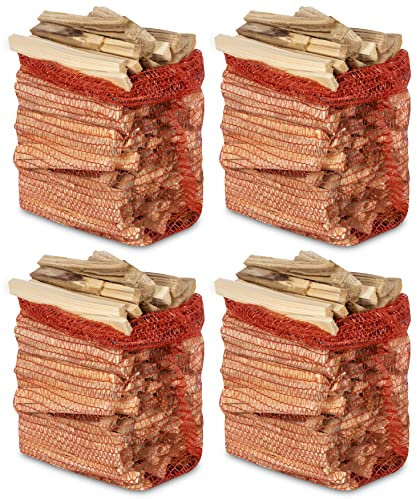 MHL Stecchette in Legno Accendifuoco in Rete Certificata Enama Classe Qualità A1 - Set da 4 pezzi - Perso all'origine 18 Kg