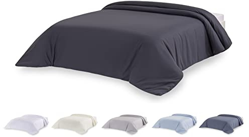 Todocama – Funda nórdica de Microfibra para edredón de Tacto Extra Suave. (Gris Oscuro - Cama 80/90-150x220cm).