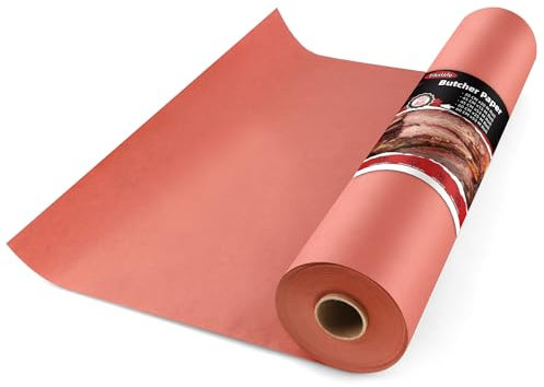 Tikxlafe Metzgerpapier Pink, BBQ Kraftpapier 60cm x 53m das Original Metzger-Papier für Grill, Smoker, Fischfleisch, Grill,perfektes Kochen von saftigem