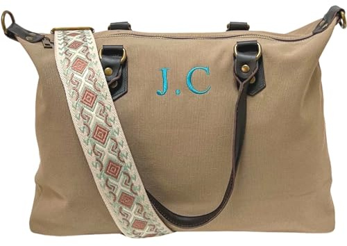 Cocholate Bolso Hombro Leonor - Bolso Personalizado - Bordado y Personalizado con tus iniciales - Correa étnica incluida