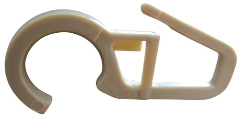 rewagi Überklipshaken, Faltenlegehaken für Gardinenringe Ø 12mm - beige - Gardinenhaken, Gardinenzubehör (50 Stück)