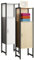 VCM Holz/Metall Badmöbel | Midischrank | Maße: H. 114 x B. 33 x T. 30 cm | Badregal | 1 Drehtür | 1 offenes Fach - Edino