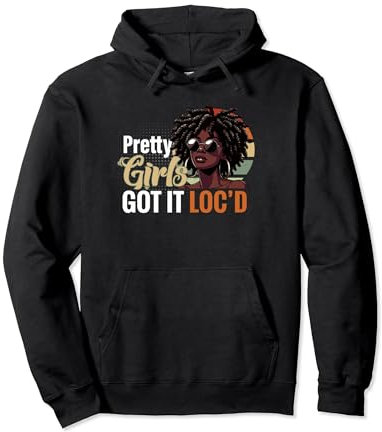 Loc'd Melanin Queen Sonnenbrillen und Ohrringe Natural Hair Pride Pullover Hoodie