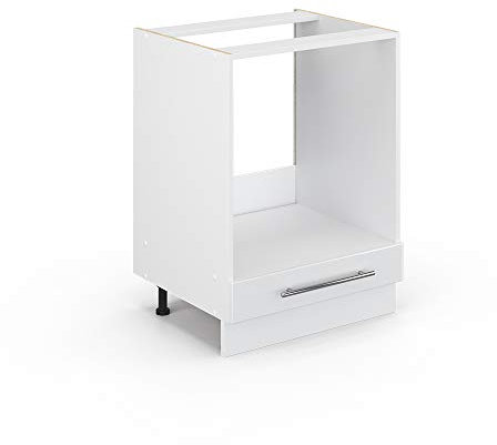 Vicco Herdumbauschrank Fame-Line, Weiß Hochglanz/Weiß, 60 cm, AP Anthrazit