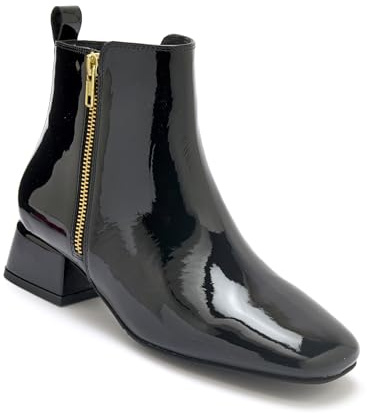 Boots vernies en cuir