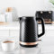 New Goodmans Wave Black & Rose Gold Kettle – 1.7L Fast Boiling Electric Kettle with One-Touch Lid, Overheat Protection A-96