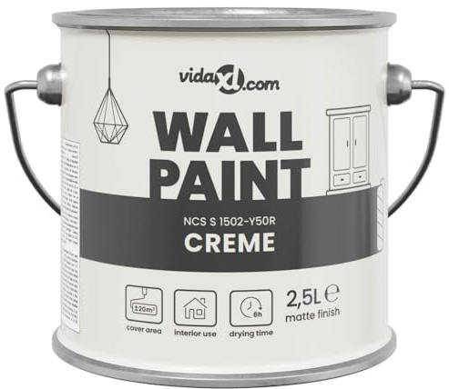 vidaXL Peinture murale Marron 16,5 x 16,5 x 16 cm Impression murale, Peinture murale de qualité, durable pour cuisine, salle de bain, salon, écologique, lavable, séchage rapide