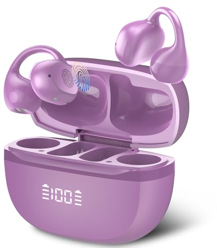Auriculares Inalámbricos Bluetooth 5.4, Audifonos Deportivos Abiertos con Clip y Cancelación de Ruido ENC, 48H Reproducción, IPX7 Impermeable, Auriculares con clip con iOS Android , Llamadas nítidas