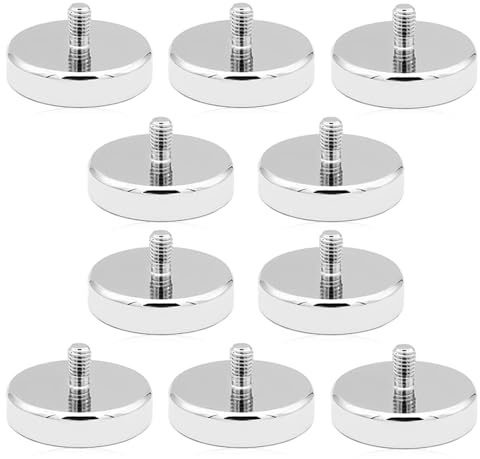 10 Piezas Imanes Con Rosca, 25 Mm Con Rosca Exterior M5, Base Magnética De Rosca Externa, Sistemas Magnéticos De Fuerza De Sujeción, Adecuado Para Base De Soporte De Lámpara Led De Cámara Fija