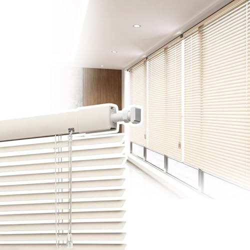 AJTXCSFOQL 25mm Aluminum Mini Blinds for Windows, No Drill No Tool Horizontal Window Blinds, 110 80 50 125 155 175 90 150 45 70 160 Light Adjustment Room Darkening Venetian Blind Shades(Beige)