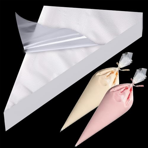 200 sacchetti usa e getta da 30,5 cm, trasparenti, resistenti agli strappi, per decorare torte, cupcake, dessert, presa facile, per professionisti e principianti