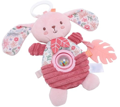 Topiky Pink Baby Plush Hanging Toy Cute Cartoon Stroller Activity Toy for Infant Car Seat Cribs Portable Soft Plush Car Hanging for Baby Boys Girls 0-6 Months Newborn