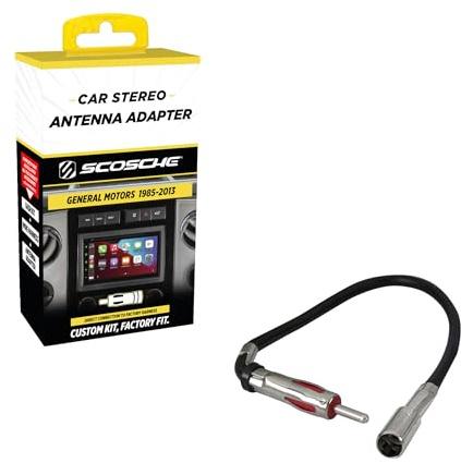 Scosche MDA1B Micro/Delco Antenna Adapter for Aftermarket Car Stereo Compatible with Select 1985-2013 GM and Import Vehicles - Car Radio Antenna Adapter - Car Audio Adapter - See Fit Guide for Vehicle