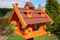 Deko-Shop-Hannusch Vogelhaus Vogelvilla Vogelhäuser Dach in rot Nr2