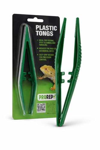 ProRep Plastic Feeding Tongs 10cm | Reptile & Amphibian Feeding Tool | Hygienic Food Handling for Invertebrates | Lightweight Precision Feeding Tweezers