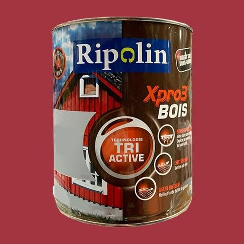 RIPOLIN Peinture Acrylique Xpro3 Tri Active Bois Rouge vif