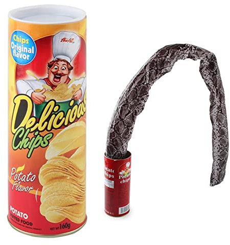 CXAFQ Halloween Narrentag Scary Snake Streich Spielzeug, Toy Kartoffelchip-Dose lustige Streiche Witz Sprung Pop Out Spring Party, Lustige Kartoffel (Stil 1)