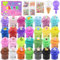 Tonesooze 28 pièces Couleur Gradient Slime Slime Ensemble, Mini kit de Slime de Bricolage, Ensemble de Mucus Moelleux Gift pour Enfants, Cadeau de Noël d'anniversaire pour Les Filles et Les garçons