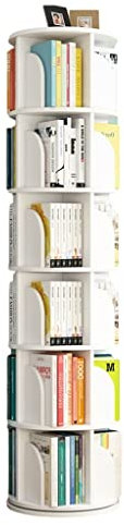 MILWPC Librerie Scaffale Bianco Girevole a 360 Gradi, Scaffale Girevole Creativo Libreria a 360 Gradi per Studenti E Scaffali per Libri (Color : White, Size : 50.5 * 190cm)