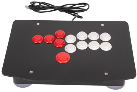 Topiky Fight Stick, Street Fighter Game Fighting Joystick con Puerto USB 2.0 5 Teclas Direccionales y 8 Botones de Función Grande