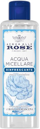 Acqua alle Rose, Acqua Micellare Rinfrescante per Tutti i Tipi di Pelle, Strucca e Deterge Viso, Occhi e Labbra, con Acqua Distillata di Rosa Damascena per Rivitalizzare, Senza Risciacquo, 200 ml