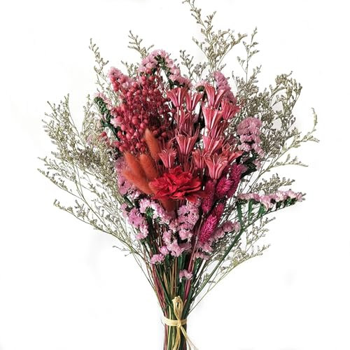 ZHDOKA Bouquet di Fiori Secchi Misti, 21,6 Pollici Eucalipto Conservato Lavanda Gypsophila Bouquet Code di Coniglietto Fiori Secchi Composizioni di Fiori Veri per Centrotavola da Casa Decorazione(#6)