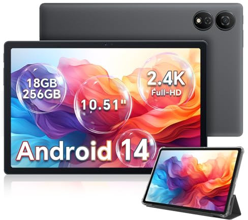 OSCAL 2025 Newest Tablet Android 14 Pad 80 WiFi,120HZ,8200 mAh,18 GB RAM,Tablet 256 GB ROM(1TB TF),10,5 Pulgadas Tablet Gaming，Octa-Core,2,4 K 1920x1200 FHD,Widevine L1,8MP+13MP,Face ID,Modo PC,Gris
