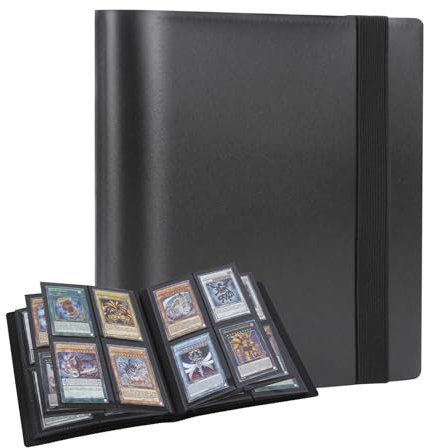 ECOSEAO 4-Pocket Trading Card Album, 160 Pockets Card Binder, Card Collection Folders for MTG, Trading Card Binder Album Holder for TCG football Photographic Cards(Black)