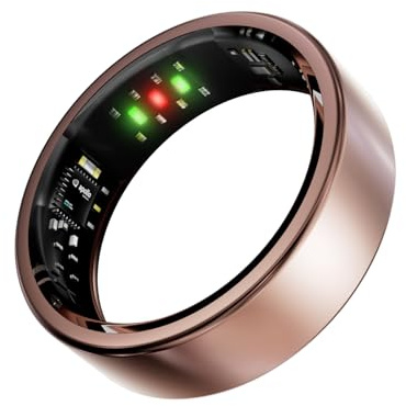 Victormont Titanium Smart Ring, Sleep & Activity Tracking Ring with Heart Rate, HRV, Stress Insights, 7-Day Battery Life, No Subscription, IP68 Waterproof, iOS & Android Compatible (Rose Gold, 8)