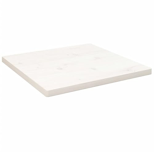 Gecheer Tischplatte Massivholzplatte Holzplatte Ersatztischplatte Holz Platte für Esstisch Weiß 50x50x2,5 cm Massivholz Kiefer Quadratisch