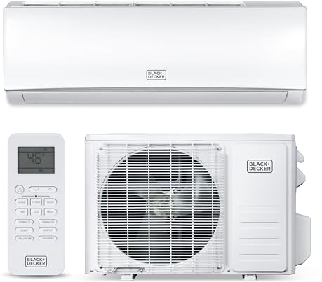 BLACK+DECKER 17,000 BTU Smart Mini Split Air Conditioner with Heat, Inverter Compressor, Wi-Fi, Voice Control, 17 SEER2, 4-in-1 AC Unit, App Available, Remote, 230V, BSA1720TC, White