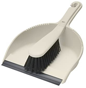 Addis Dustpan and Soft Brush Set, Linen Cream